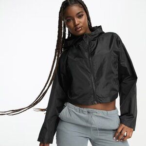 Cropped Rain Jacket with Hood
